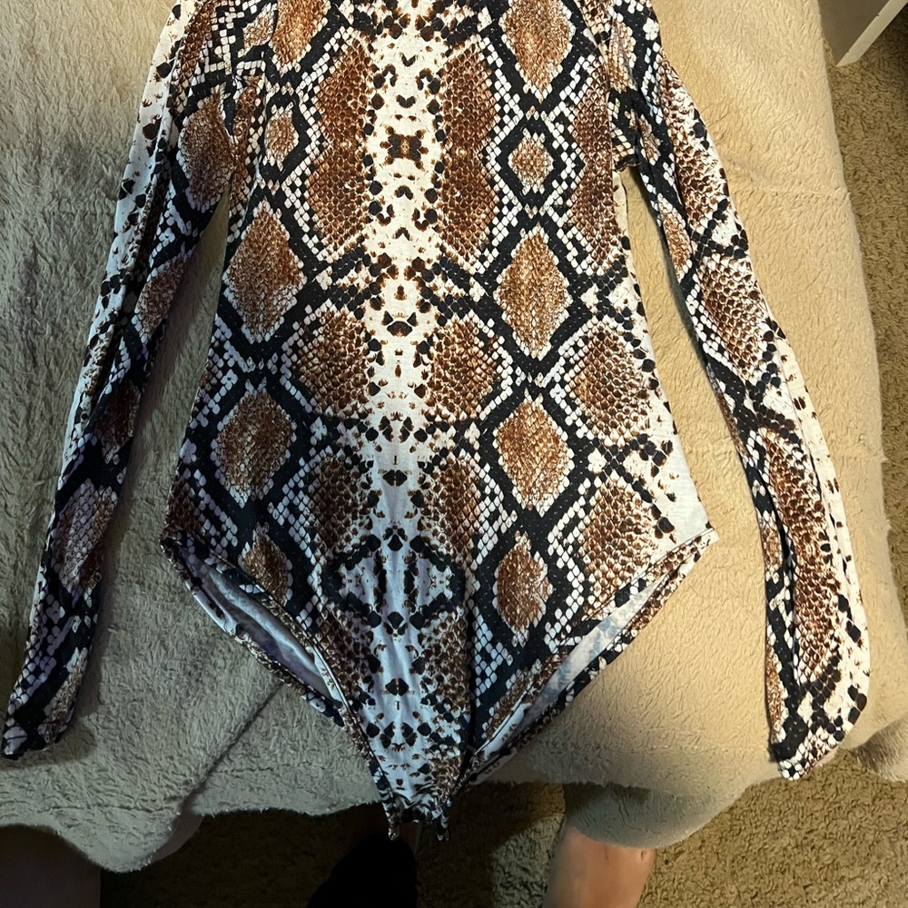 Snake print body suit